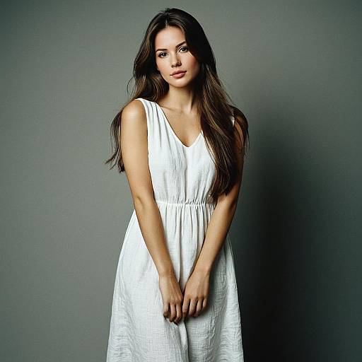 Stylish Solo Lady in White Dress