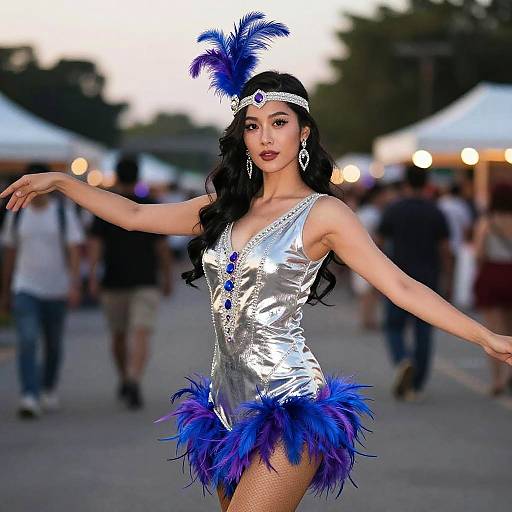 Flapper Glamour in Feathered Elegance