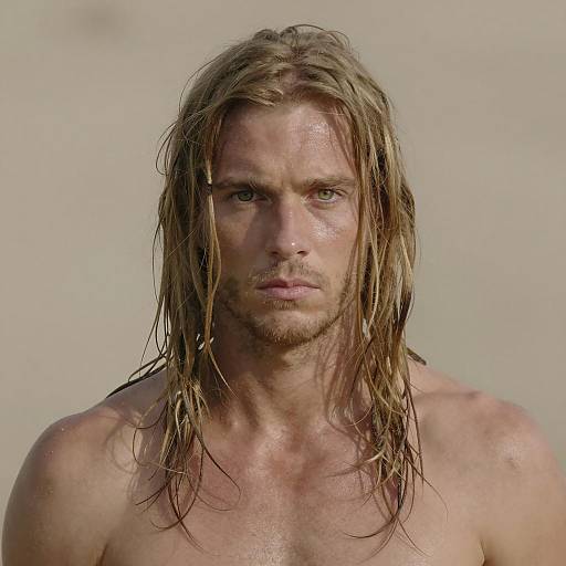 Intense Portrait of a Shirtless Man