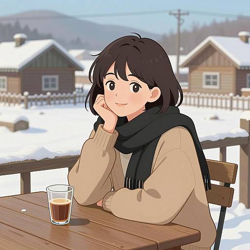 Cozy Winter Vibes in a Snowy Village