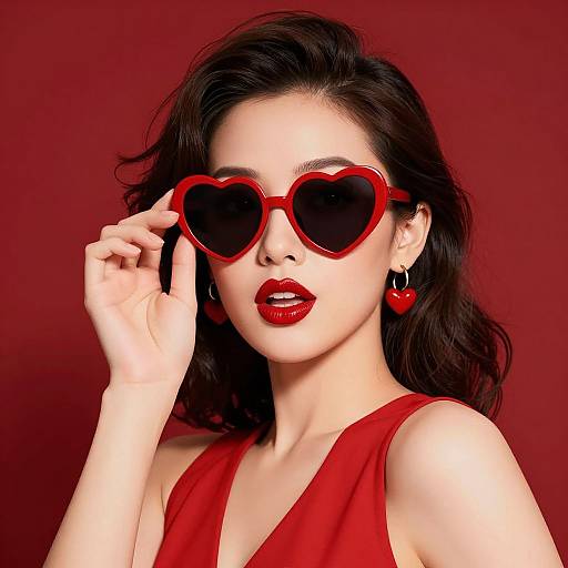 Bold Retro Woman in Red