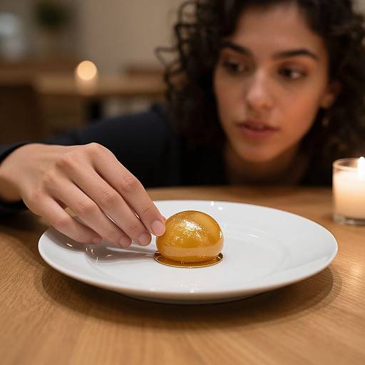 Golden Doce in Candlelit Café