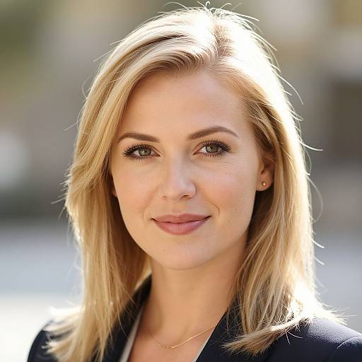 Professional Blonde Woman Outdoor Headshots