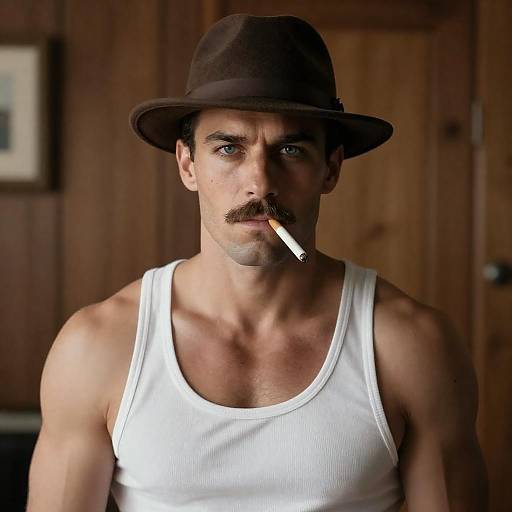 Striking Portrait of a Muscular Man