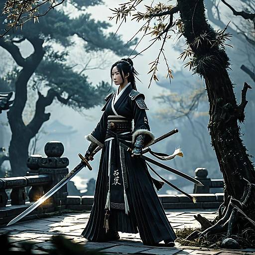 Glowing Swordman in Hangzhou Forest