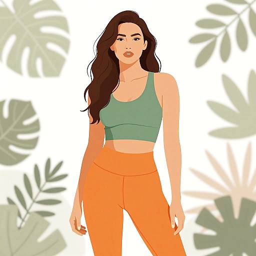 Confident Woman in Botanical Elegance