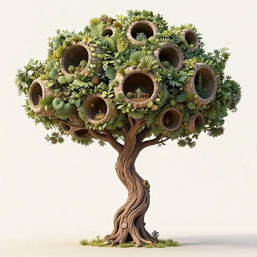 Twisted Tree Connecting Parallel Worlds