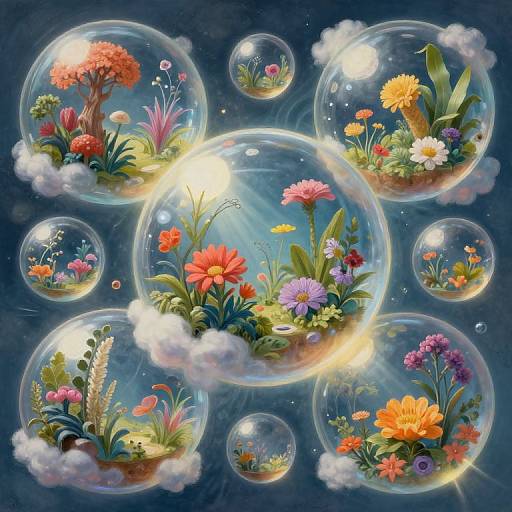 Surreal Spheres with Miniature Biomes