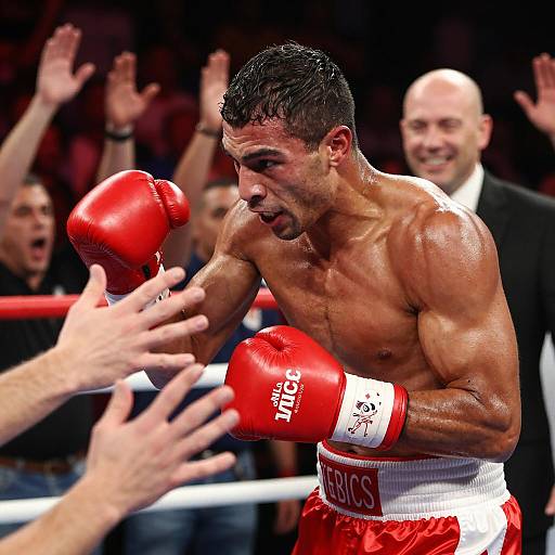 Dynamic Boxing Moment in the Ring