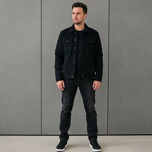 Velvet Style Man in Black Jacket