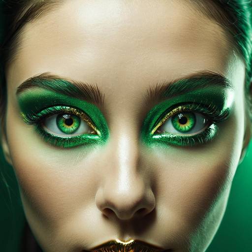 3D Female Portrait with Transparent Emerald Eyes 3D Female Portrait with Transparent Emerald Eyes