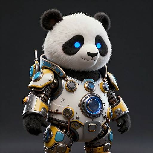 Steampunk Futuristic Panda Character