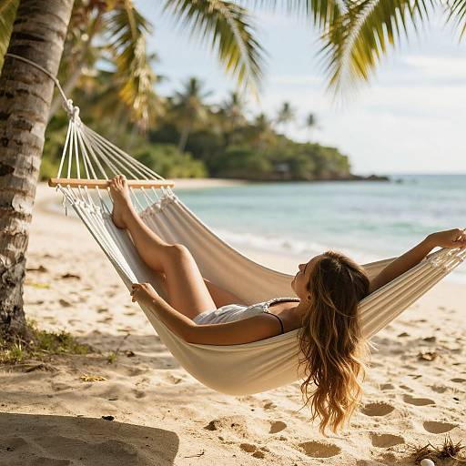 Woman in Tropical Hammock Serenity