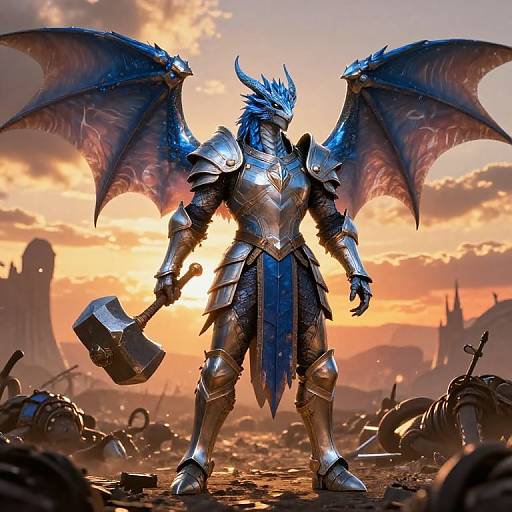 Majestic Dragonborn Paladin on Battlefield