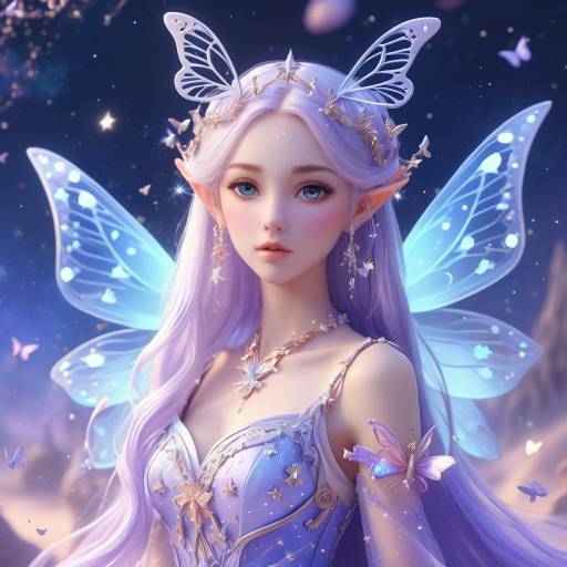 Enchanting Fairy Girl in Cosmic Fantasy