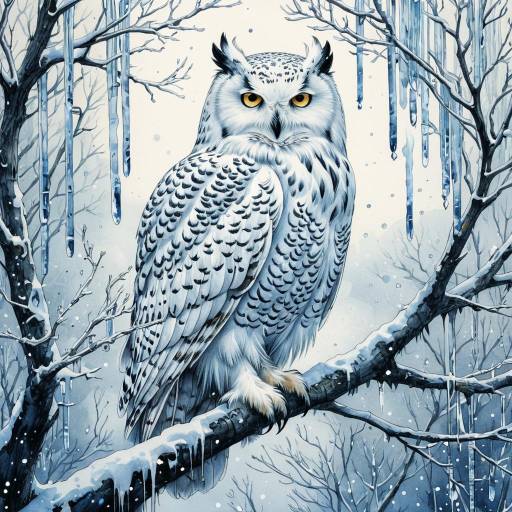 Ethereal Snowy Owl in Dreamlike Landscape Ethereal Snowy Owl in Dreamlike Landscape
