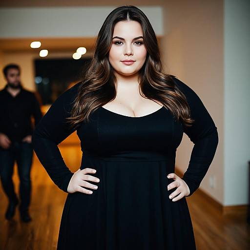 Elegant Plus Size Black Party Dress