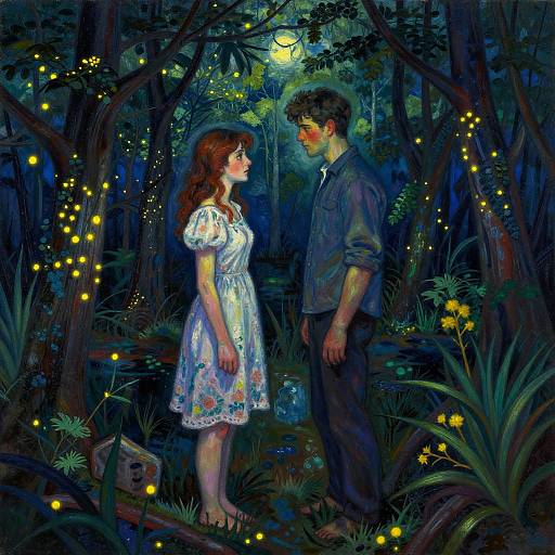 Fauvist Horror: Lovers Divided in Swamp