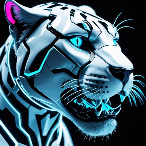Cybernetic Panther with Neon Lighting