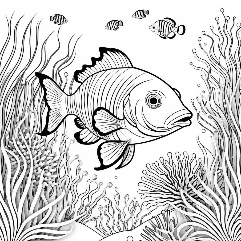 Simple Black and White Tiger Coloring Page