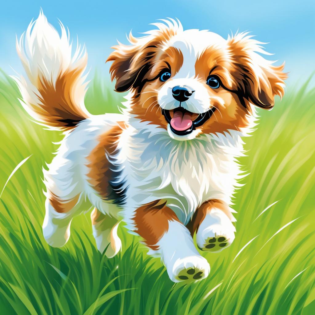 Playful Puppy in a Joyful Meadow