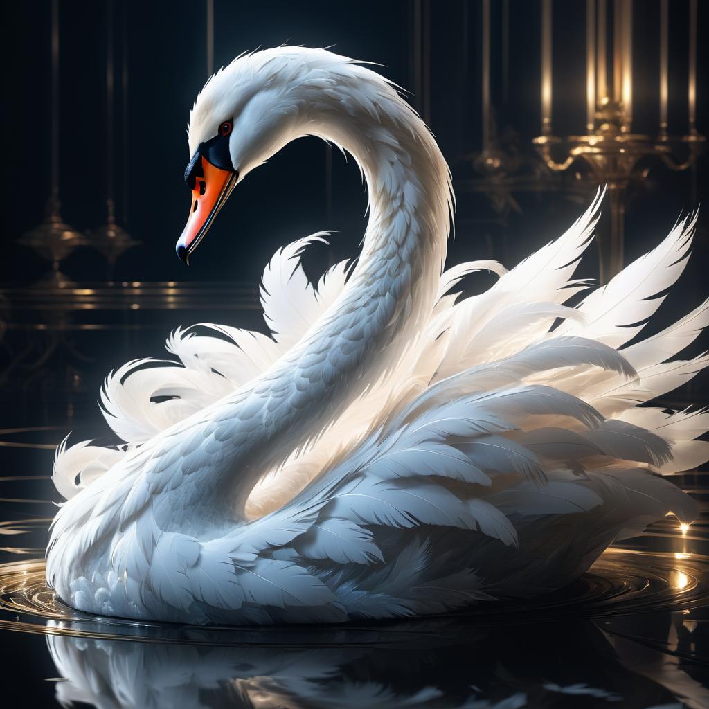 Elegant Swan with Cinematic Lighting