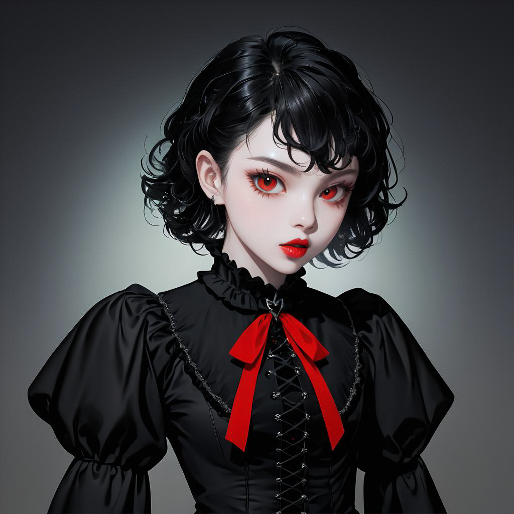 Surprised Rookie Vampire in Gothic Style