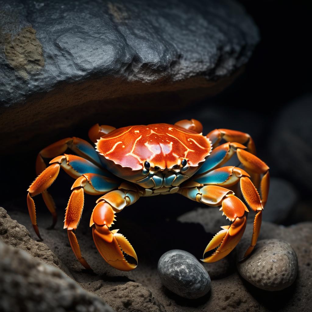 Ultra-Realistic Crab Beneath Dramatic Lighting