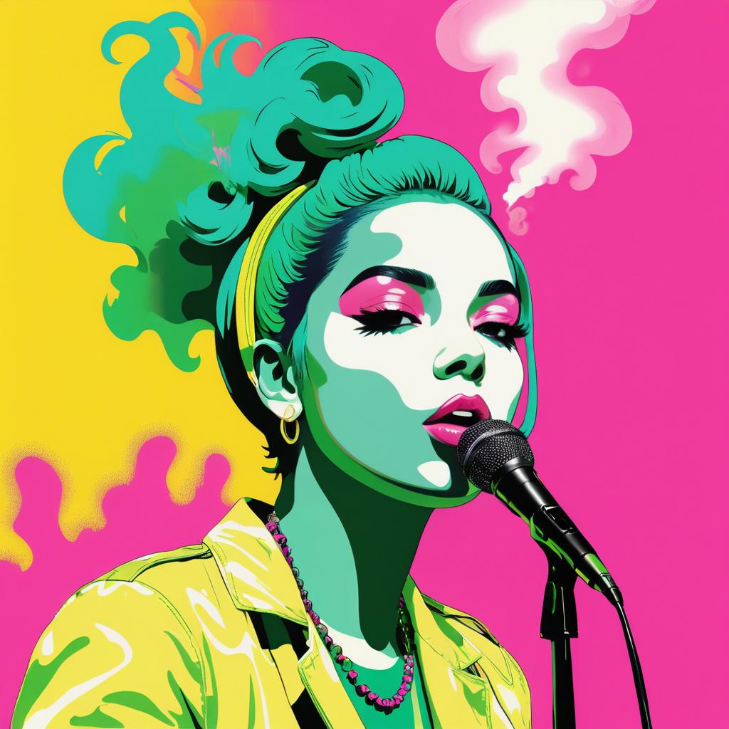 Vibrant Pop Art Musician Illustration