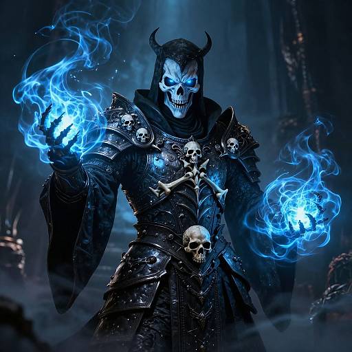 Dark Sorcerer with Glowing Magic