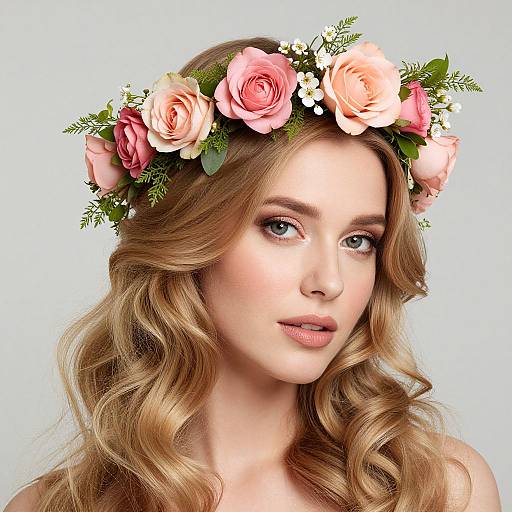 Elegant Woman with Floral Crown