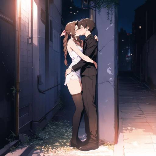 Nostalgic Moonlit Scene with Aerith