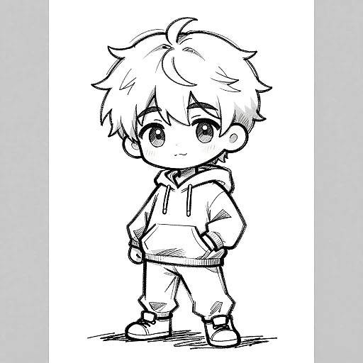 Chibi Child Digital Sketch