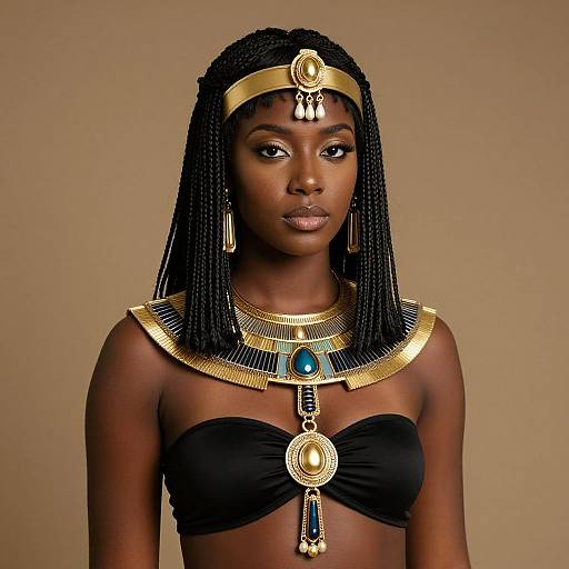 Realistic Black Cleopatra Costume Portrait