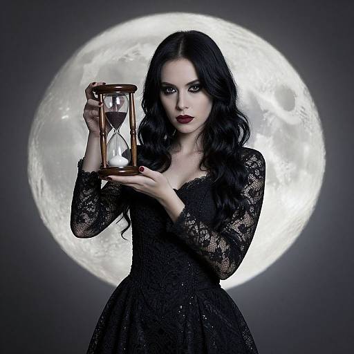 Elegant Gothic Woman with Hourglass