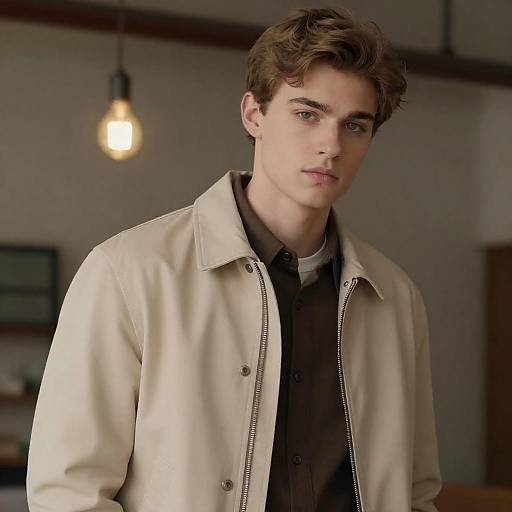 Young Man in Beige Jacket