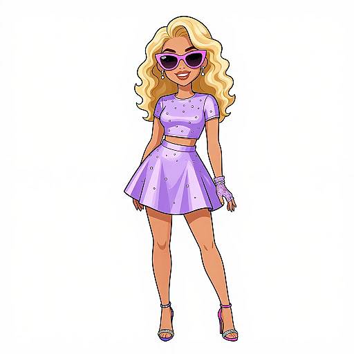 Stylish Woman in Purple Partywear