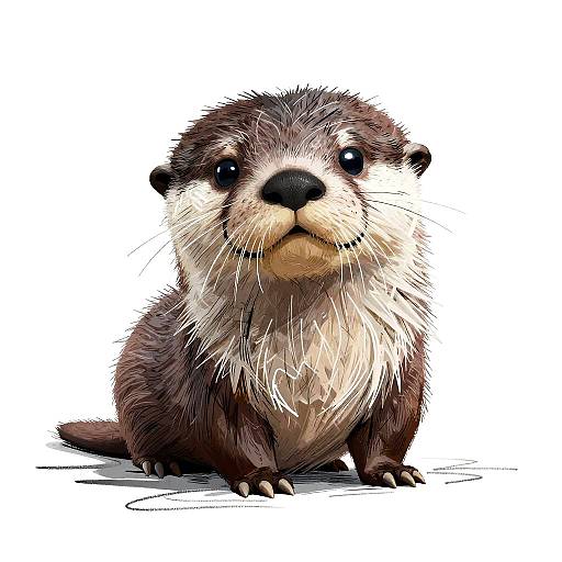 Cartoonish Abstract Otter Illustration