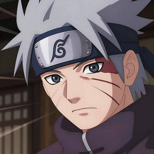 Kakashi Scar Close-Up Anime Portrait