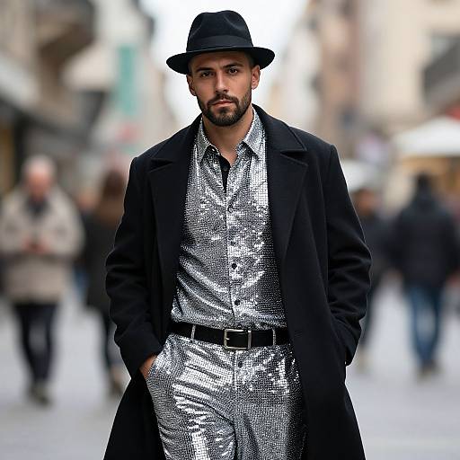 Disco Male Outfit with Fedora