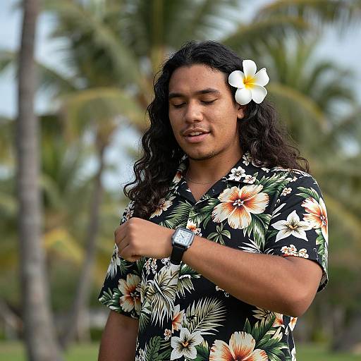 Hawaiian Style Male Portrait