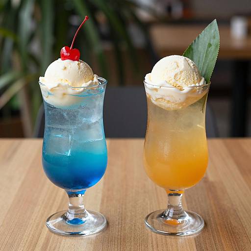 Refreshing Cocktails on a Rustic Table