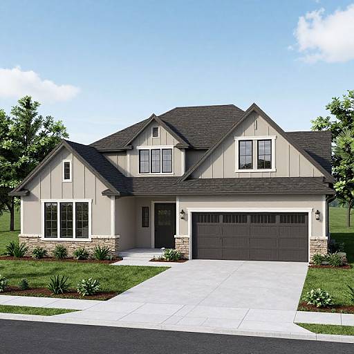 Modern Ranch-Style Home 3D Visualization