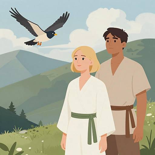 Mountainous Landscape with Two Figures