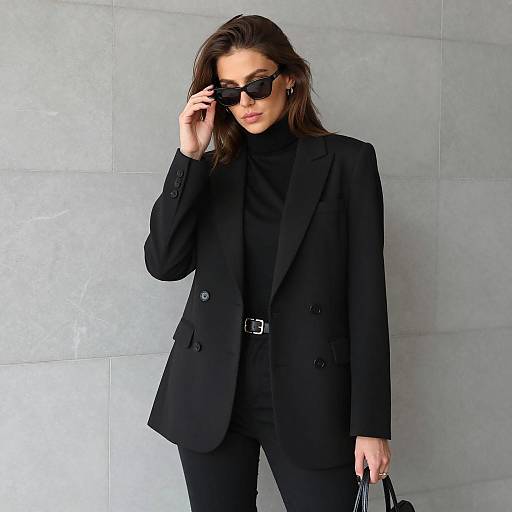 Elegant Woman in Stylish Black Attire