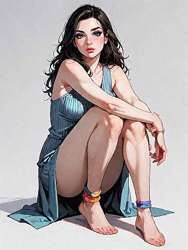 Realistic One-Shoulder Earthy Midi Dress