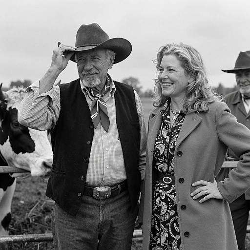 Vintage Portrait of a Cowboy Couple