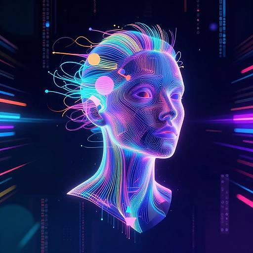Surreal Neon Digital Avatar Creation