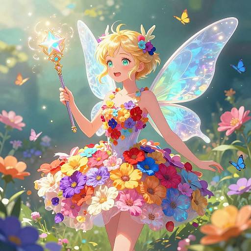 Mischievous Fairy in Magical Garden