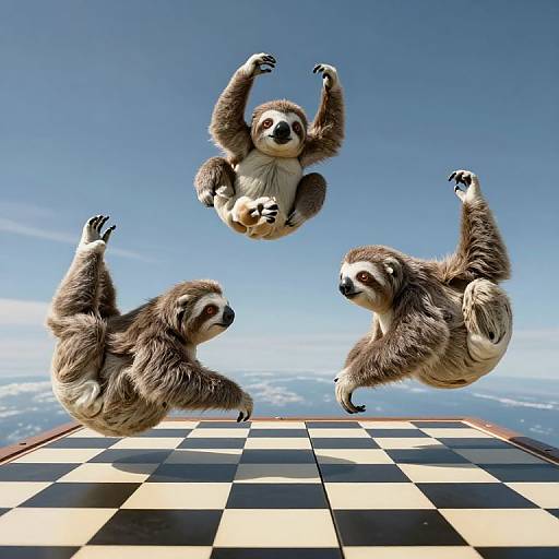 Celestial Chess Match of Levitating Sloths